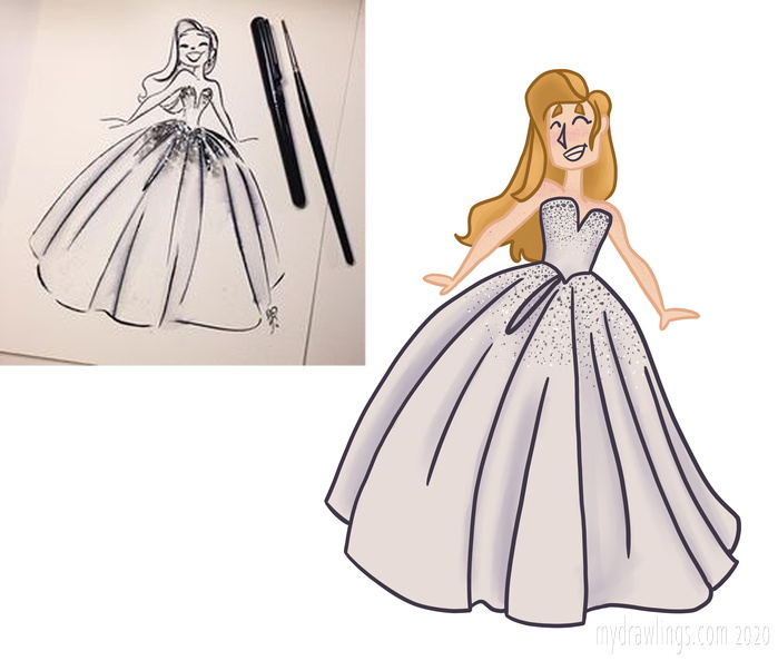 Sparkly Dress Redraw
